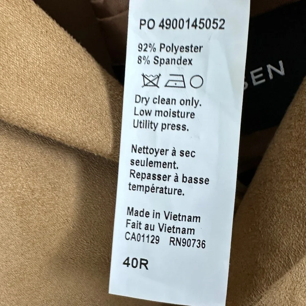 Van Heusen finish material measurements